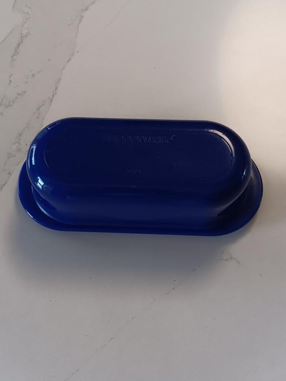 TUPPERWARE Butter Dish with Lid Cobalt Blue Vintage 5079A-4 5080A-1